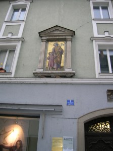 Religious ornamentation on the facade of a building