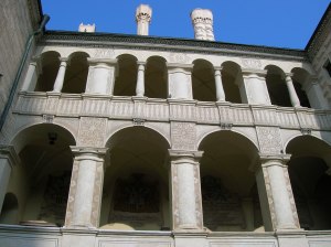 The elegant Renaissance arcades