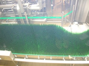 A bottle line at the Pilsner Urquell Brewery