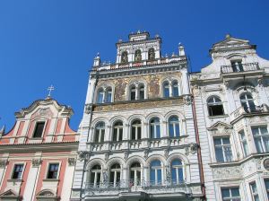 The exquisite facade of a building on Republic Square