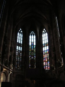 The stained glass windows of the Church of Our Lady