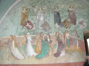The 15th century wall painting in the Dance Hall