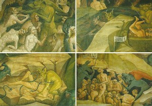 Postcard of Chapel of the Magi, The Inferno, frescoes by Giovanni da Modena, 1410