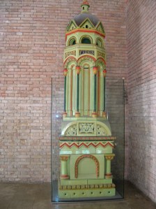 A colorful tiled stove at Neuschwanstein Castle
