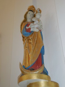 A Gothic statue in the modern church at Jedovnice