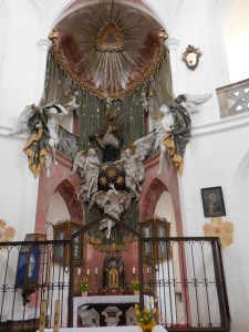 The main altar at the Holy Shrine of St. John of Nepomuk