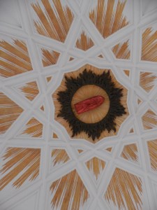 The dome of the Holy Shrine of St. John of Nepomuk with a painting of a tongue