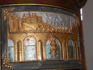 Detail of the pulpit at Zelená Hora