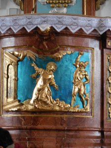 Detail of the pulpit in Zvole