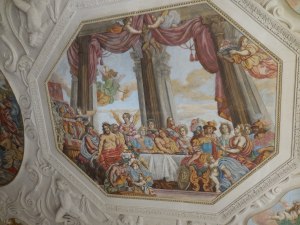 An allegorical fresco in the Dining Room